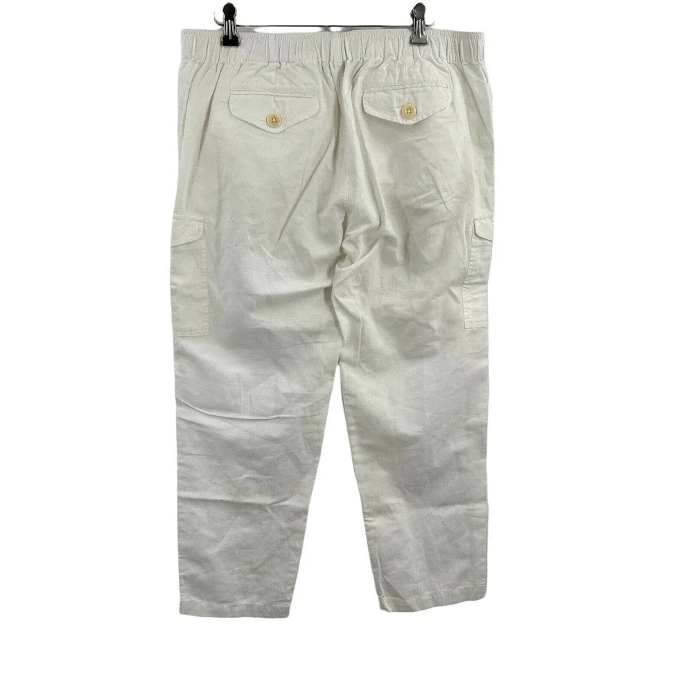 J Crew White Drawstring‎ Cargo Pant Size 4